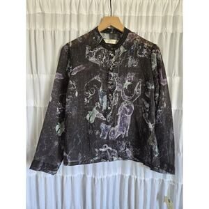 Raquel Allegra Black and Purple Blouse